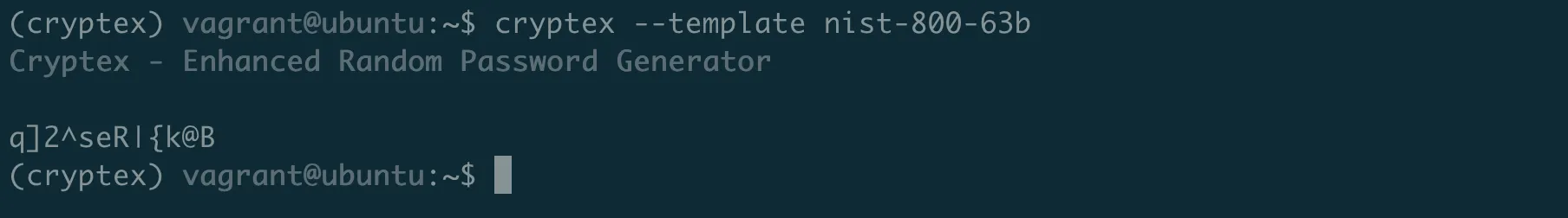 Cryptex generating multiple passwords formatted as .env key-value pairs