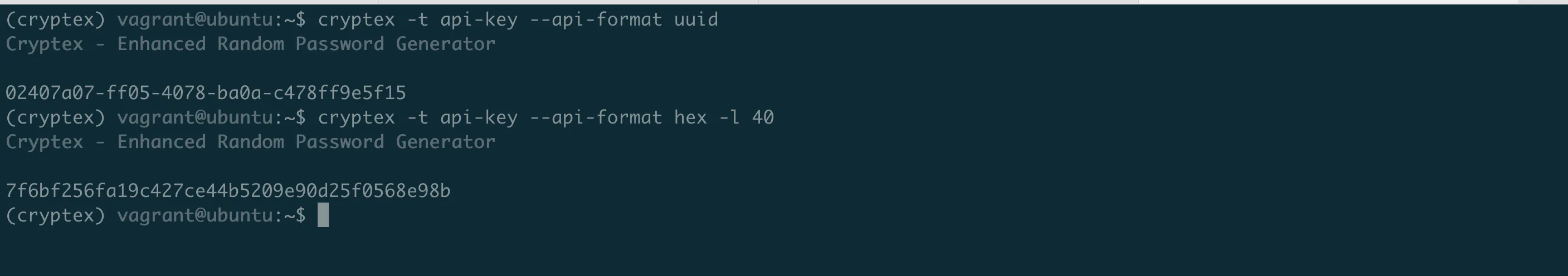 Cryptex saving a generated password directly to AWS Secrets Manager