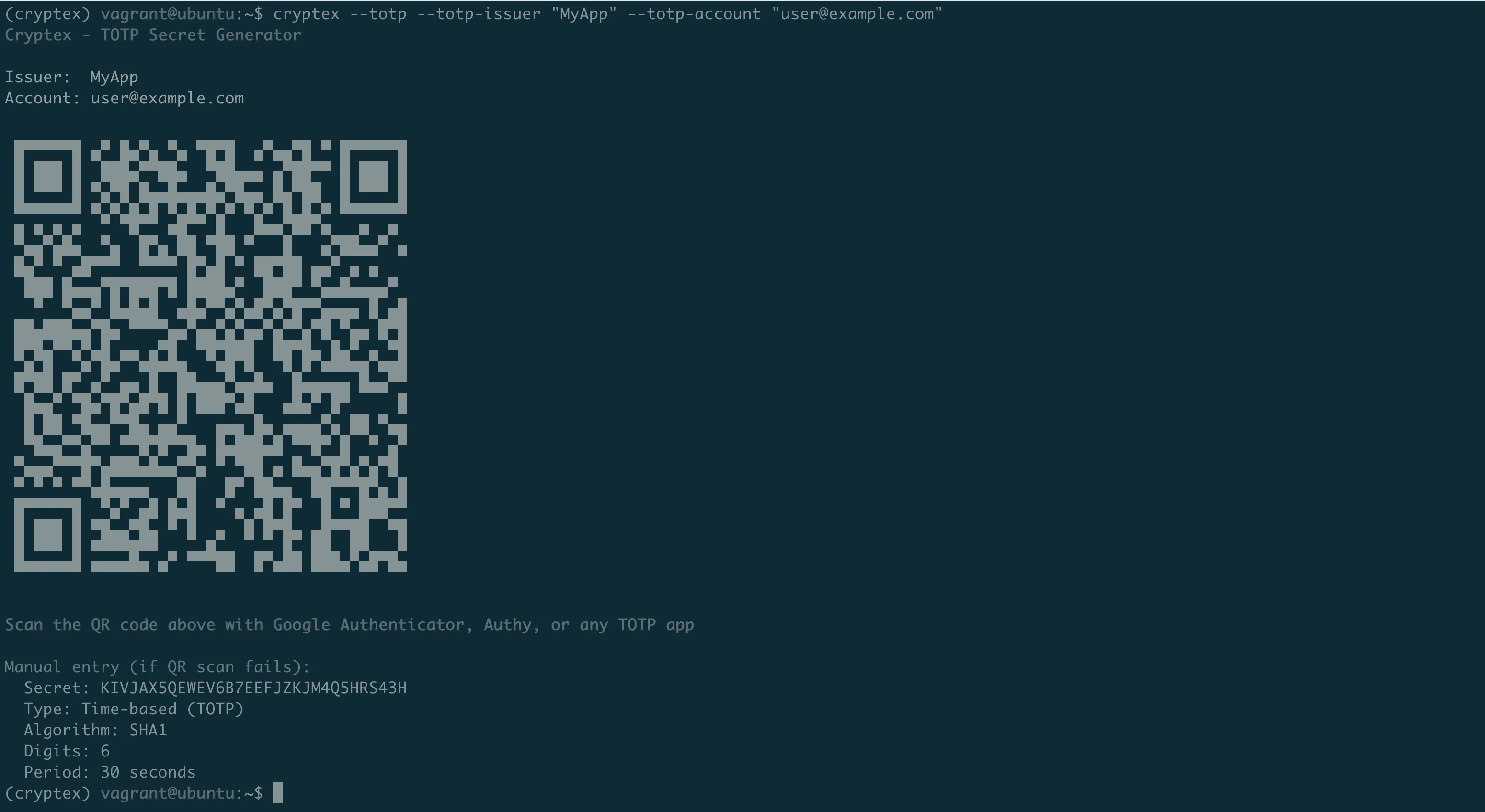 Cryptex generating API keys in UUID and hex formats