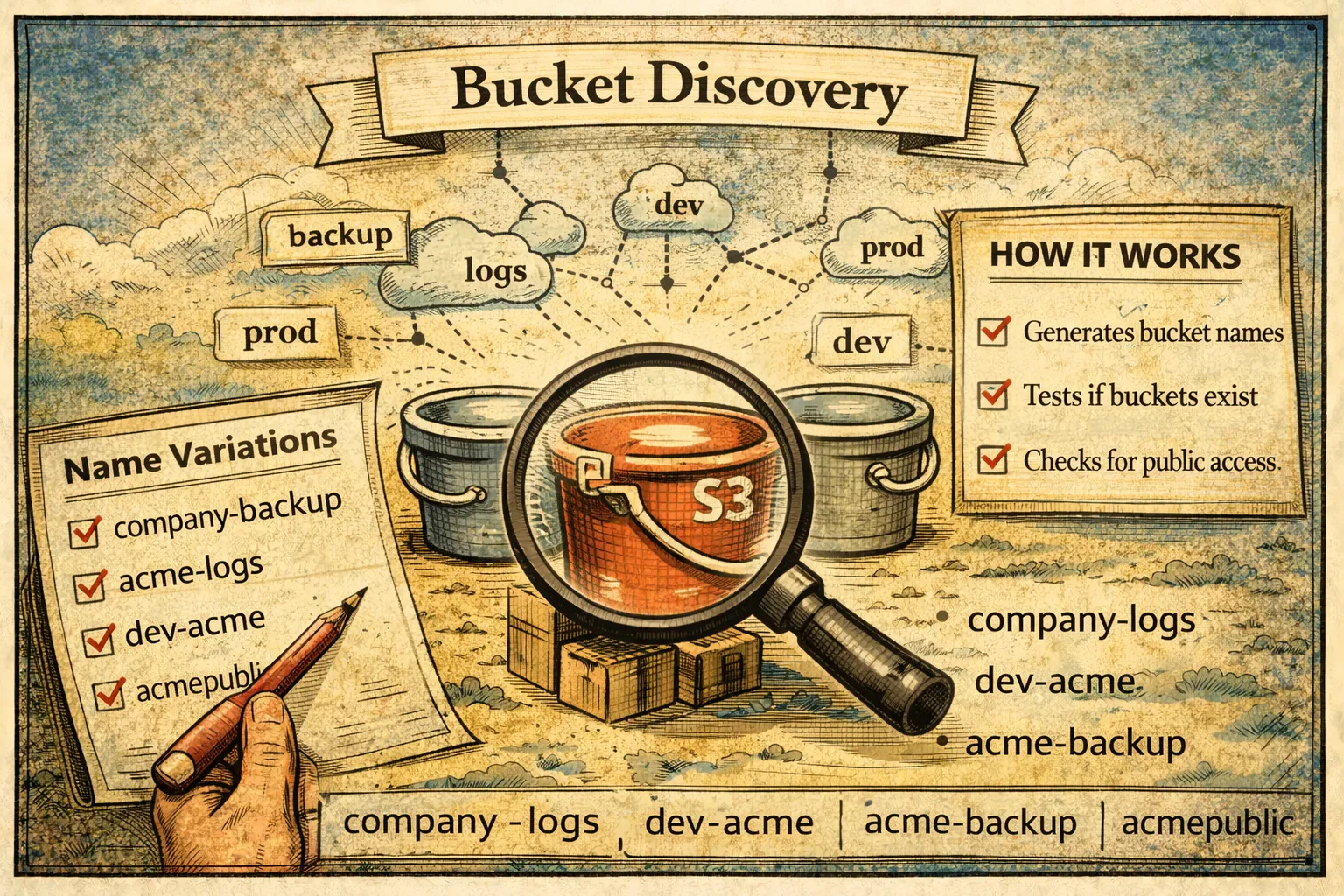 S3 Security Scanner bucket discovery feature for finding exposed S3 buckets