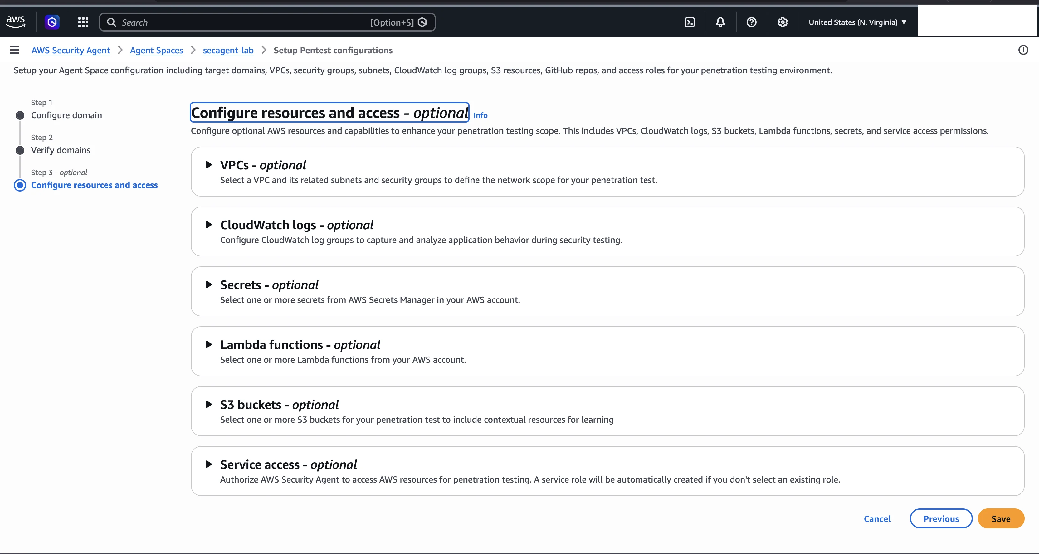 Step 1 of the pentest wizard showing target URL, risk types, and the Accessible URLs input field